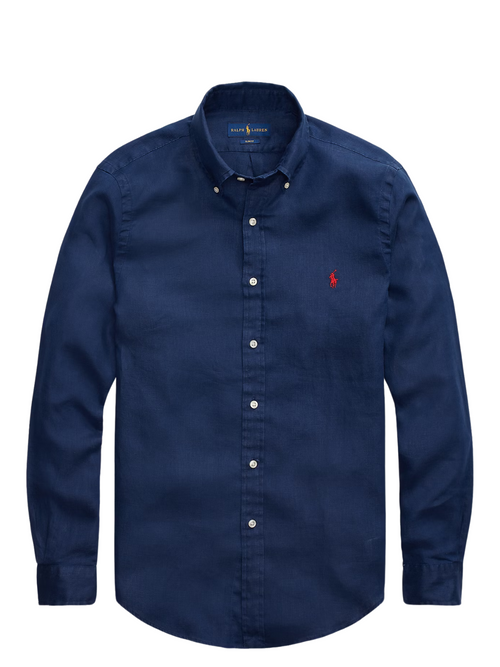 Ralph Lauren Camisa de Lino Azul Marino