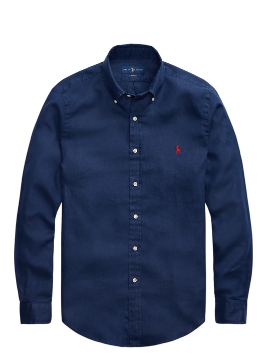 Ralph Lauren Camisa de Lino Azul Marino